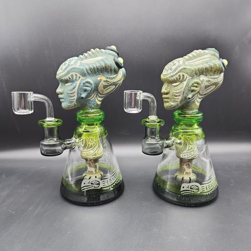 8" Aztec Alien Big Brain Stone Dab Rig - Kannabliss Exotics