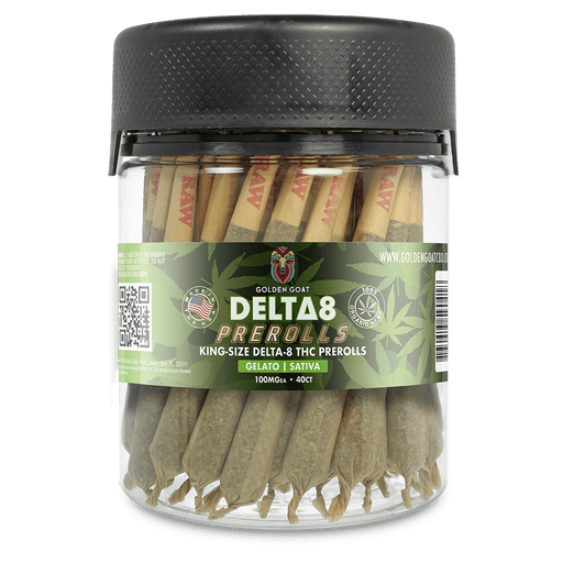 Delta 8 Doobies, King Size Jar, 50ct 100MG - Gelato - Kannabliss Exotics
