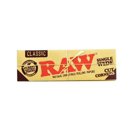 RAW Cut Corners Rolling Papers | Single Wide - Kannabliss Exotics