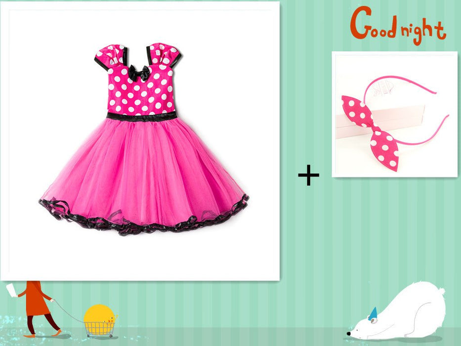 Sleeveless Vest Polka Dot Bow Princess Dress - Kannabliss Exotics