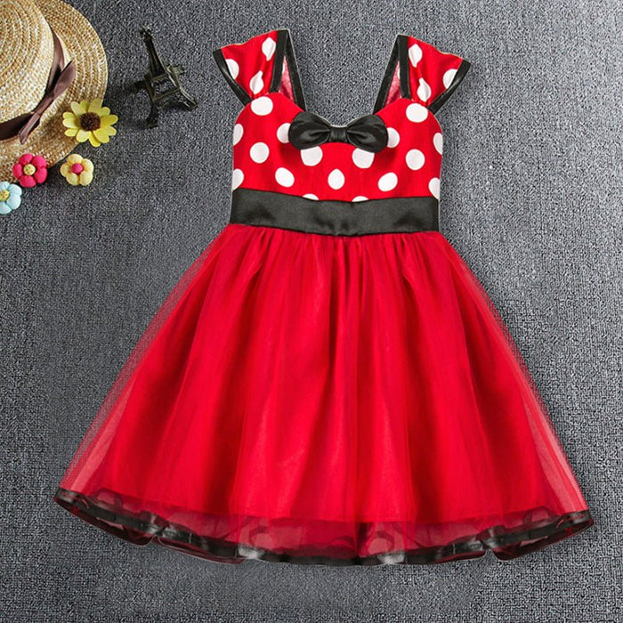Sleeveless Vest Polka Dot Bow Princess Dress - Kannabliss Exotics