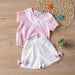 Summer Children Clothes Big Bow T - Shirt Shorts Clothing Set - Kannabliss Exotics