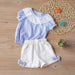 Summer Children Clothes Big Bow T - Shirt Shorts Clothing Set - Kannabliss Exotics