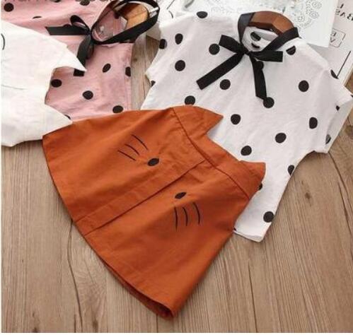 Summer Children Clothes Big Bow T - Shirt Shorts Clothing Set - Kannabliss Exotics