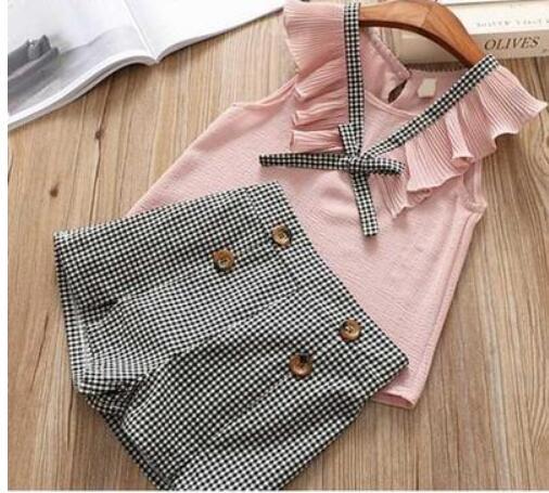 Summer Children Clothes Big Bow T - Shirt Shorts Clothing Set - Kannabliss Exotics