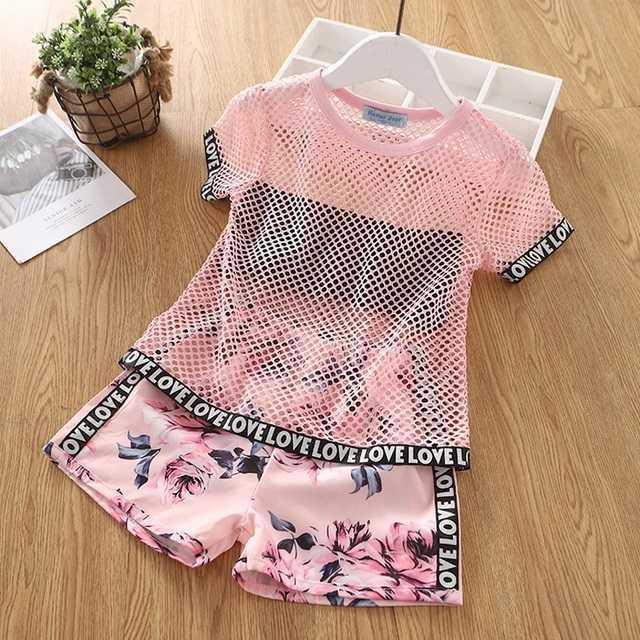 Summer Children Clothes Big Bow T - Shirt Shorts Clothing Set - Kannabliss Exotics
