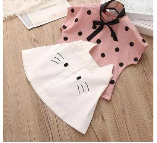 Summer Children Clothes Big Bow T - Shirt Shorts Clothing Set - Kannabliss Exotics